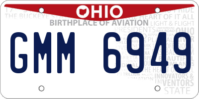 OH license plate GMM6949
