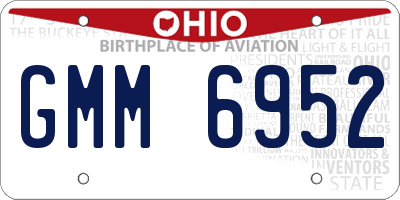 OH license plate GMM6952