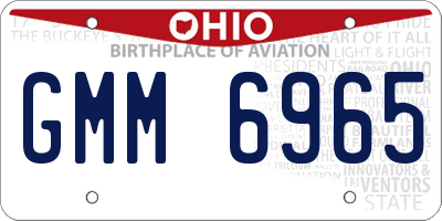OH license plate GMM6965