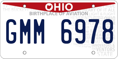 OH license plate GMM6978