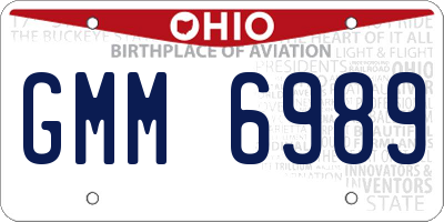 OH license plate GMM6989
