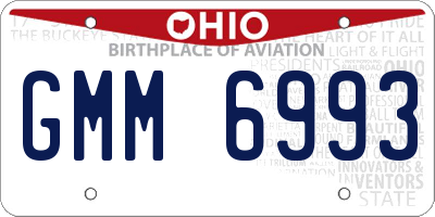 OH license plate GMM6993