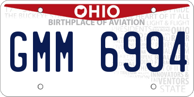 OH license plate GMM6994