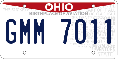 OH license plate GMM7011