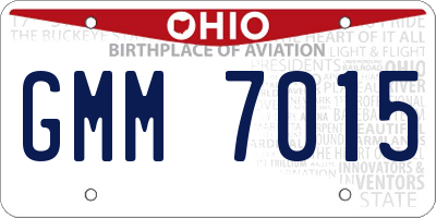 OH license plate GMM7015