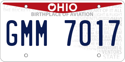 OH license plate GMM7017