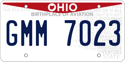 OH license plate GMM7023