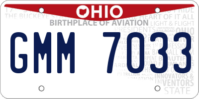 OH license plate GMM7033