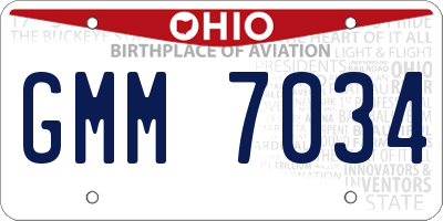 OH license plate GMM7034