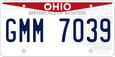 OH license plate GMM7039