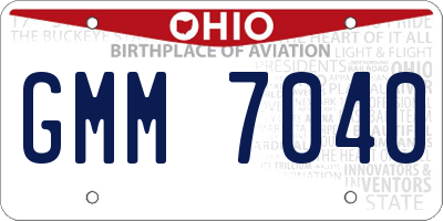 OH license plate GMM7040