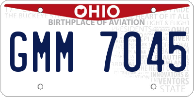 OH license plate GMM7045