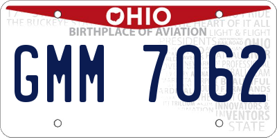 OH license plate GMM7062