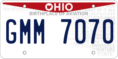 OH license plate GMM7070