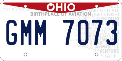 OH license plate GMM7073