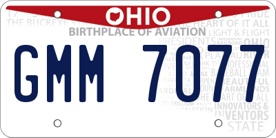 OH license plate GMM7077