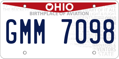 OH license plate GMM7098