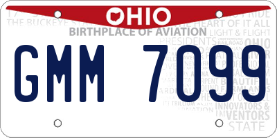 OH license plate GMM7099