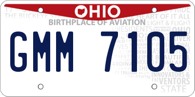 OH license plate GMM7105