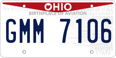 OH license plate GMM7106