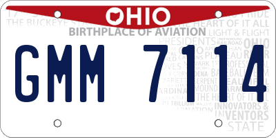 OH license plate GMM7114