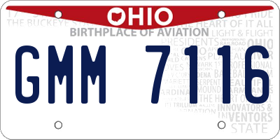OH license plate GMM7116