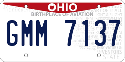 OH license plate GMM7137