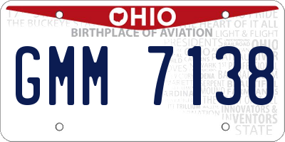 OH license plate GMM7138