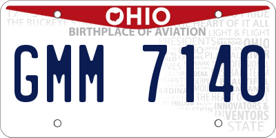 OH license plate GMM7140
