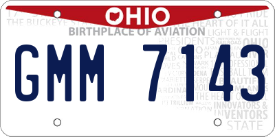 OH license plate GMM7143