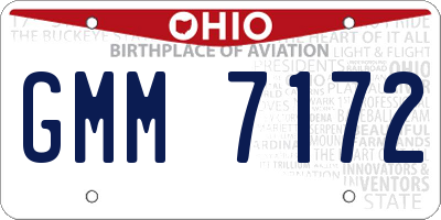 OH license plate GMM7172