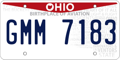 OH license plate GMM7183