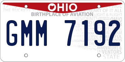 OH license plate GMM7192
