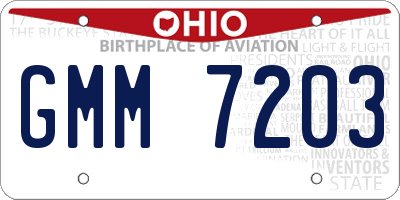 OH license plate GMM7203