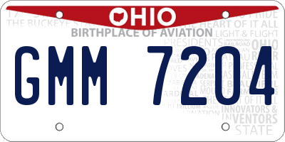 OH license plate GMM7204