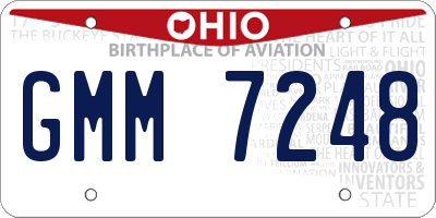 OH license plate GMM7248