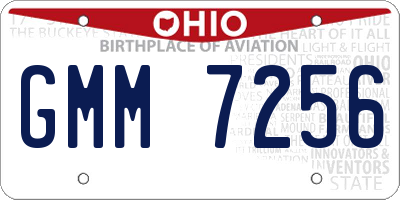 OH license plate GMM7256
