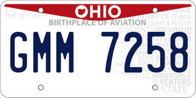 OH license plate GMM7258