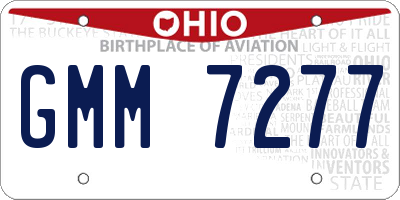OH license plate GMM7277