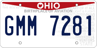 OH license plate GMM7281