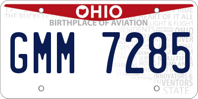 OH license plate GMM7285