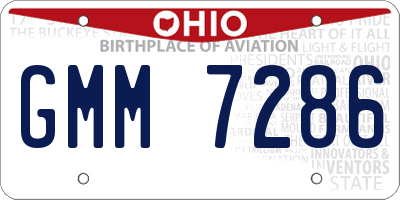 OH license plate GMM7286