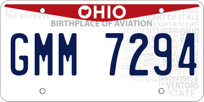 OH license plate GMM7294
