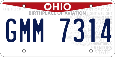 OH license plate GMM7314