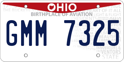 OH license plate GMM7325