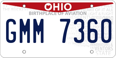 OH license plate GMM7360