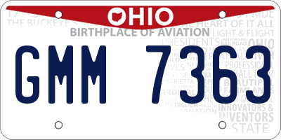 OH license plate GMM7363