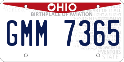 OH license plate GMM7365