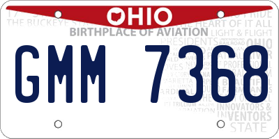 OH license plate GMM7368