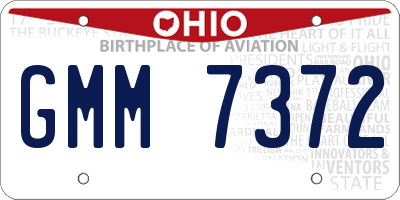 OH license plate GMM7372